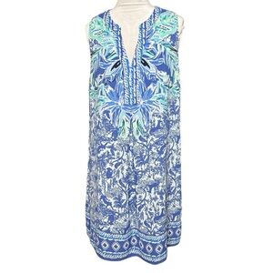 Lilly Pulitzer Evah Dress High Tide Shift Dress Navy. Size Medium